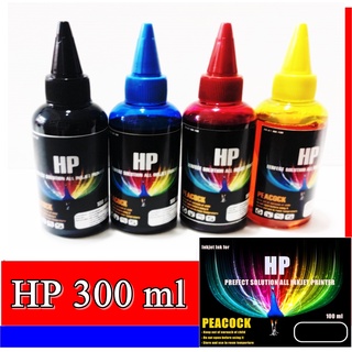 หมึกเติม "PEACOCK"(Shoola)For HP ​300ml.เกรดพรีเมียมใช้เติมเครื่องพิมพ์ตระกูล HPGT-51-52 เทียบเท่า คุณภาพสีสดใส ติดทนนาน