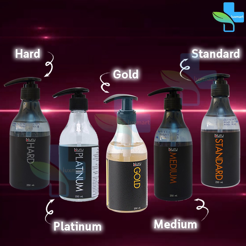 Nuru Gel นูรุ เจลหล่อลื่น ทุกสูตร ขนาด 250 มล. [1 ขวด] Standard, Medium, Hard, Platinum, Gold