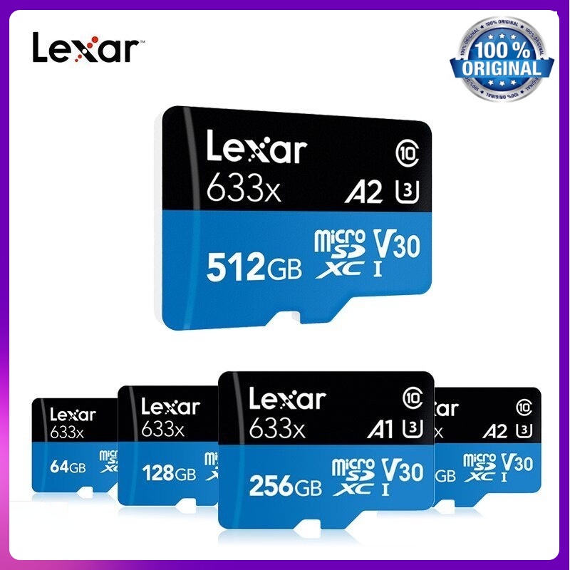 Lexar Micro SD 512GB/32GB/256GB/64GB/128GB Micro SD Card SD/TF Flash Card Memory Card