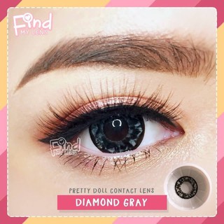 Dimond / 1Carat / Diamond Gray บิ๊กอาย ลายเพชร ไดม่อน สีเทา เทา คอนแทคเลนส์ Contact Lens ตาโต วิบวับ วิ้งๆ ค่าสายตา แบ๊ว