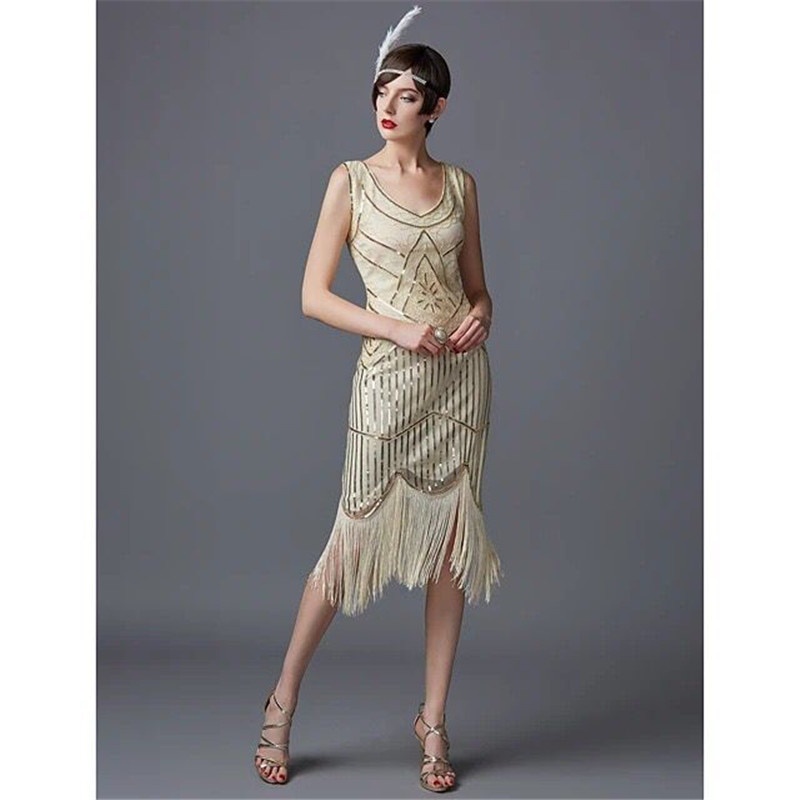 Sidaimi S-3XL ผู้หญิง & 39;s แฟชั่น 1920s Flapper ชุด Vintage Great Gatsby Charleston เลื่อมพู่ 20s Party Dress