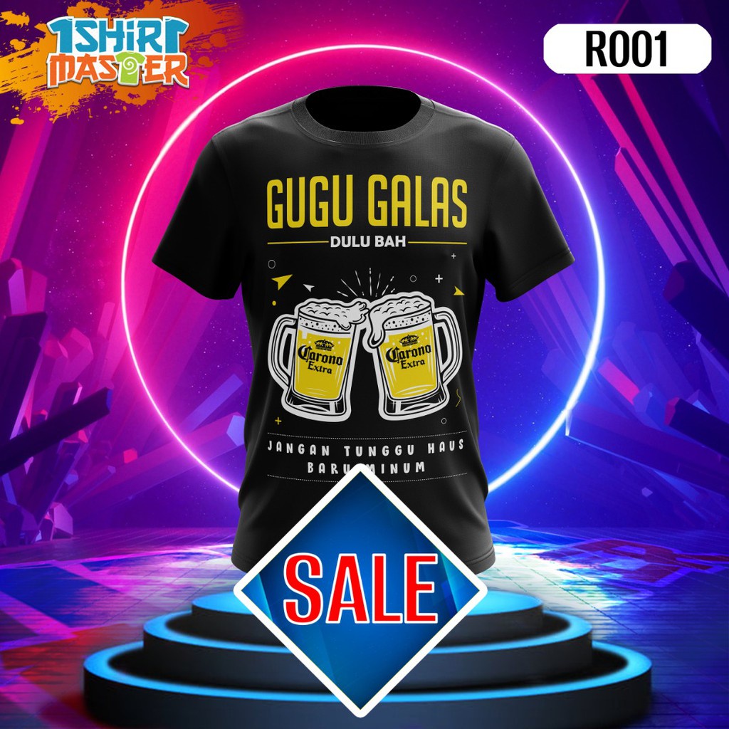 คอตต้อนคอกลมGugu GALAS (R001) เสื้อยืด SABAH + ของขวัญฟรี RM19.90 | เสื้อยืด MasterS-5XL