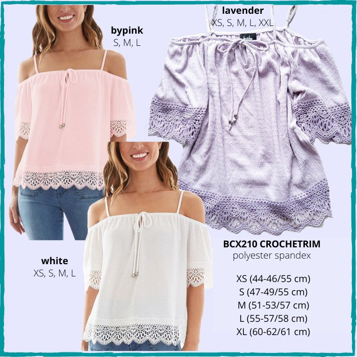 เสื้อเบลาส์แบรนด์ผู้หญิง - BCX 210 CROCHETRIM