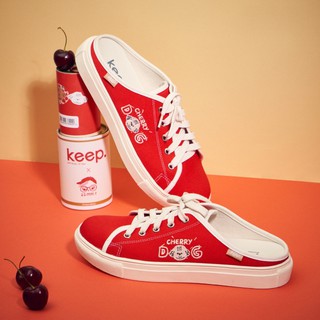 (RED) CHERRY DOG : รองเท้าผ้าใบเปิดส้น (Keepofficial x 22mm.t - Collection)