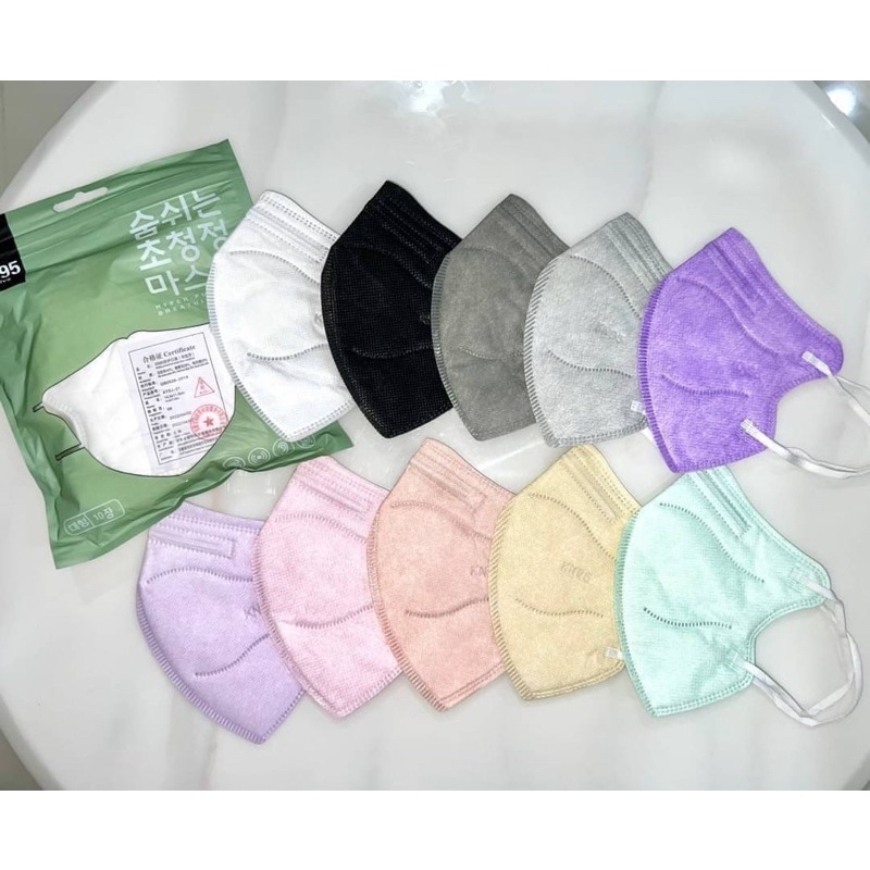 (emoji)KN95 แมสเกาหลี5D ผู้ใหญ่ 1 แพ็ค = 10 ชิ้น