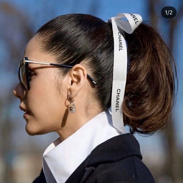 Chanel ribbon hair tie? ริบบิ้นผูกผม Chanel แท้ | Shopee Thailand