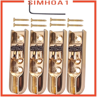 ( Simhoa1 ) 4 ชิ้น Single String Bass Bridge พร้อมประแจสําหรับกีตาร์เบส 4 สาย