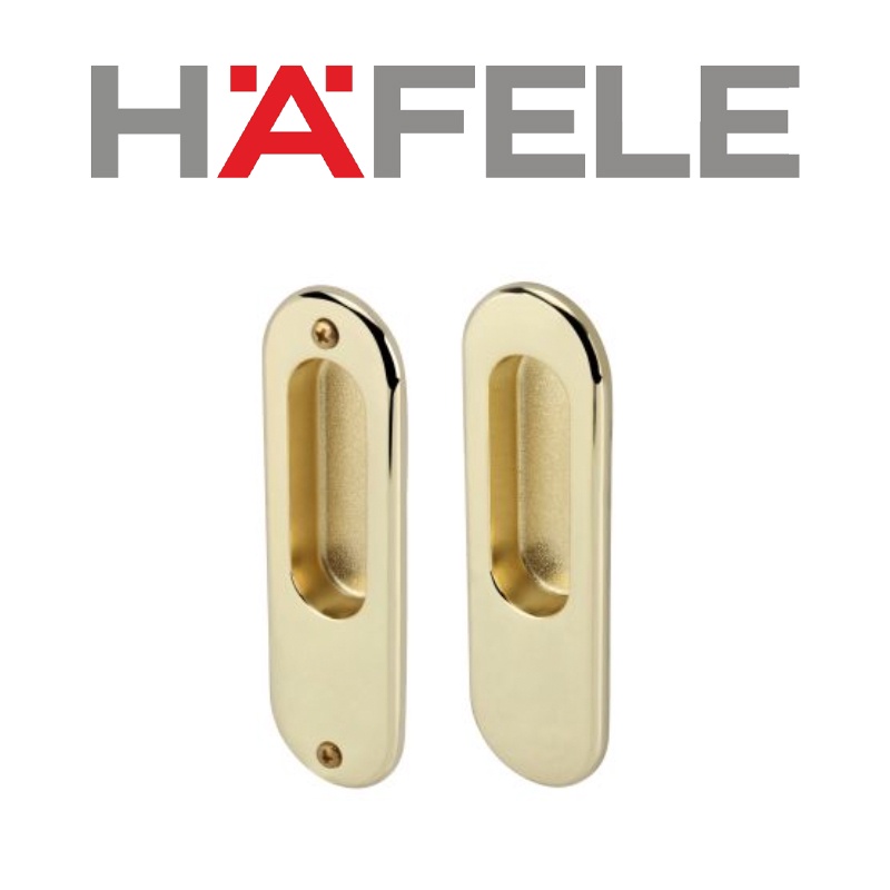 มือจับประตูบานเลื่อนซิงค์อัลลอยด์บานหลอก 499.65.096 สีทองเหลืองเงา HAFELE
