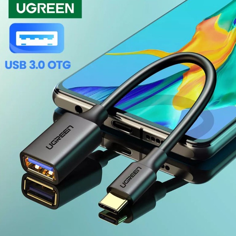 UGREEN รุ่น 30701 อะแดปเตอร์ Type-C เป็น USB 3.0 OTG สายยาว 15ซม วัสดุ TPE โอนข้อมูลเร็วถึง 5Gbps รองรับ Andriod และ IOS