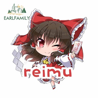 Earlfamily สติกเกอร์ กันน้ํา กันแดด ลาย Touhou Cookie Reimu ขนาด 13 ซม. x 12.3 ซม. สําหรับติดตกแต่งรถยนต์