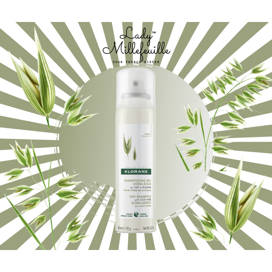 KLORANE Dry Shampoo with Oat Milk 150ml แชมพูทำความสะอาดผมแบบแห้ง เพื่อผมสะอาดนุ่ม อย่างง่ายดาย (สเป