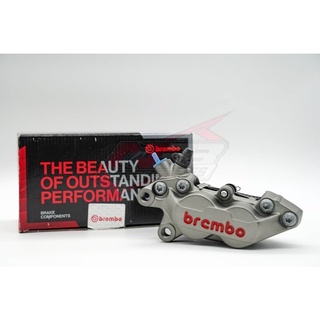 ปั๊มBrembo หูชิด4Pot สีเทาโลโก้แดง (ซ้าย)