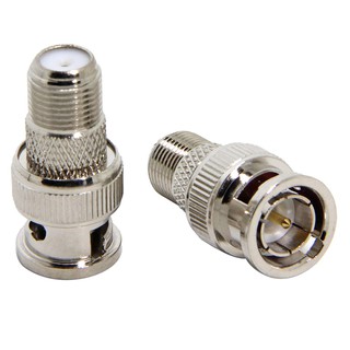 2 ชิ้น หัวต่อสายสัญญาณ BNC Male Plug to F Female Jack Adapter Coax Connector Coupler adapters CCTV Camera