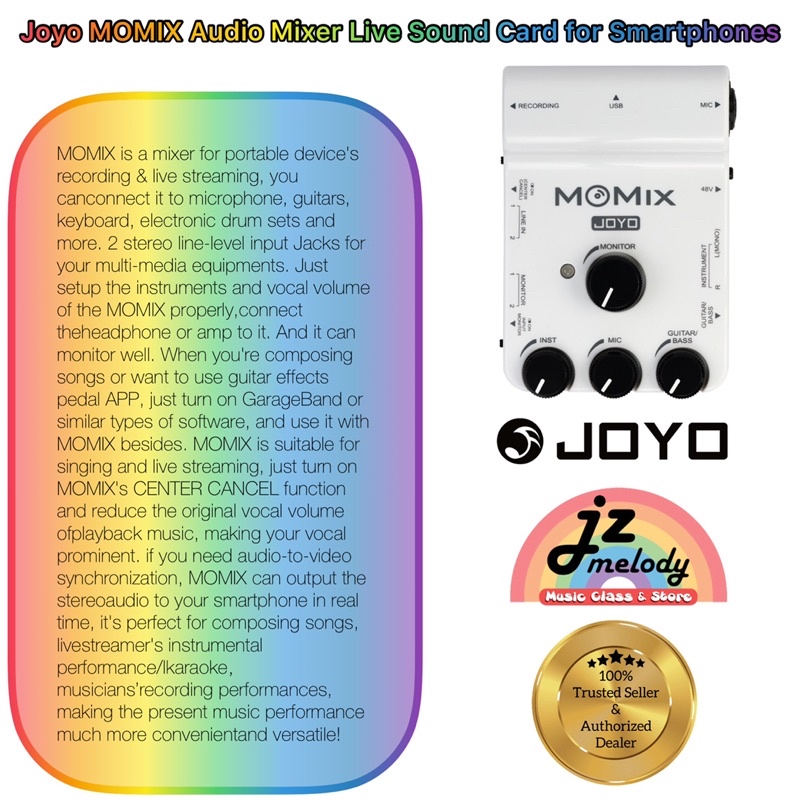 Joyo MOMIX Audio Mixer การ ์ ดเสียงสดสําหรับสมาร ์ ทโฟน