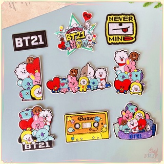 ♥ Bt21 - แผ่นแพทช์เหล็ก Universtar ♥ แผ่นแพทช์รีดติดเนย DIY 1 ชิ้น