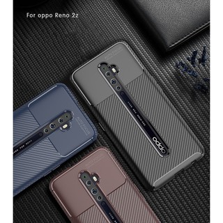 Oppo Reno2 Z / Reno2 F นุ่ม คาร์บอนไฟเบอร์ กันกระแทก บาง เคสป้องกันด้านหลัง