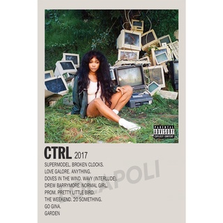 โปสเตอร์ มันวาว พิมพ์ด้านเดียว ขนาด A5 14.8 ซม. x 21 ซม. รูปปกอัลบั้ม Ctrl - SZA