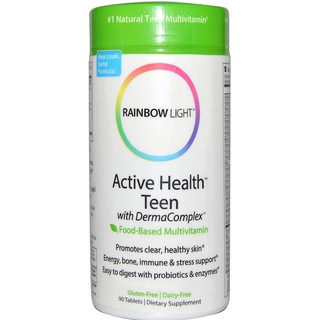 Rainbow Light, Active Health Teen with Derma Complex, Food-Based Multivitamin