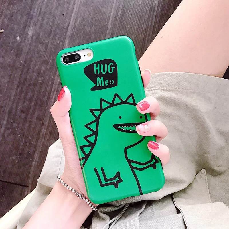 Dinosaur Hug Me  iPhone 6/6s/6+/6s+/7/7+/8/8+/X  เคส tpu นิ่ม คลุมรอบเครื่อง ผิวด้าน กันกระแทกได้ดี