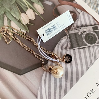 สร้อยคอ Tory Burch Pearl Chain Necklace สร้อยมุกติดโลโก้