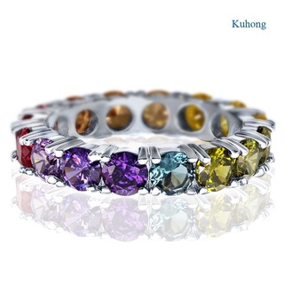 Kuhong Cubic Zirconia แหวนสวมนิ้วเครื่องประดับอเนกประสงค์สําหรับสตรี