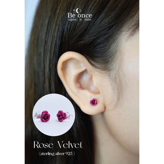 ต่างหูเงินแท้ 925  รุ่น Rose  Velvet