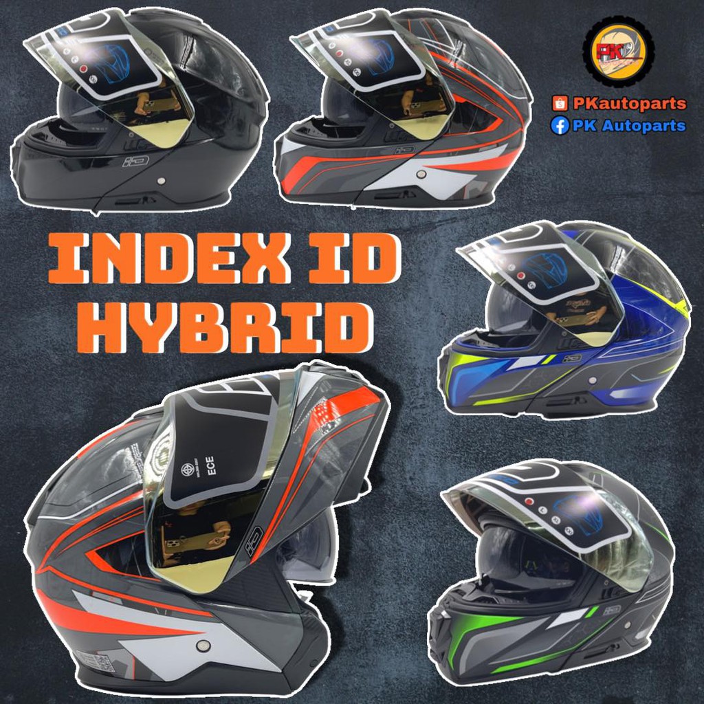 หมวกกันน็อคเต็มใบยกคาง INDEX ID HYBRID