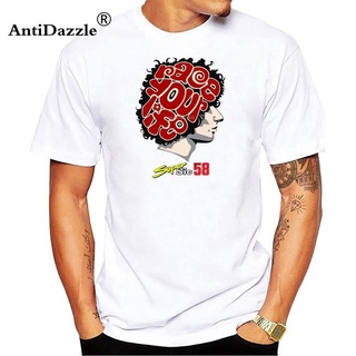 เสื้อยืดแขนสั้นลําลอง คอกลม พิมพ์ลาย Antidazzle Marco Simoncelli 58  S สําหรับผู้ชาย 847986