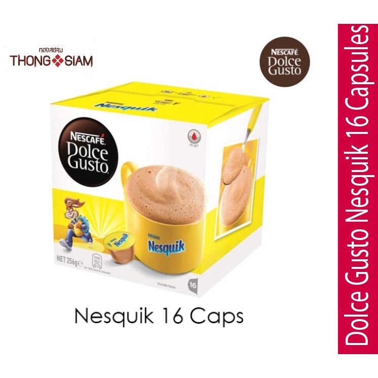 Nestle Nesquik เนสควิกค์ ช็อกโกแลตสำหรับเด็ก Nesquik Nescafe Dolce Gusto 16 แคปซูล/กล่อง สำหรับเด็กๆ BBE: 09/2025