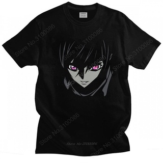 เสื้อยืดผ้าฝ้ายCool Men T Shirts Japanese Anime Code Ge Tshirt Lelouch Vi Britannia Short Sleeve 100% Cotton Tee Harajuk