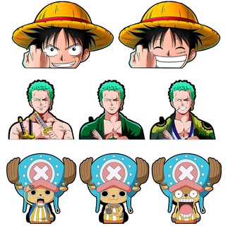 สติกเกอร์ ลายการ์ตูนอนิเมะ One Piece 3D ไล่โทนสี กันน้ํา สําหรับติดตกแต่งรถยนต์ กระเป๋าเดินทาง แท็บเล็ต