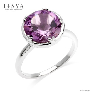 Lenya Jewelry แหวนเงินแท้ ประดับพลอยอเมทิสต์ อัญมณีของผู้ที่เกิดเดือนกุมภาพันธ์