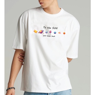 เสื้อยืดคอกลม มินิมอล สกรีนลาย To The SUN ผ้าCOTTON 100%