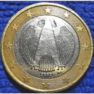 เหรียญยูโร, เยอรมัน​ Germany, 1 Euro, ใช้แล้ว​ #1289E