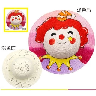 DIYหมวกฟางระบายสี ระบายสีศิลปะเด็ก Hat Painting