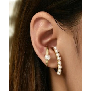 Pera ear cuff (2pcs.) ตุ้มหูคล้อง ทรงเก๋ แต่งมุก เซต 2 ชิ้น  ดูชิคมากๆเลยค่ะ