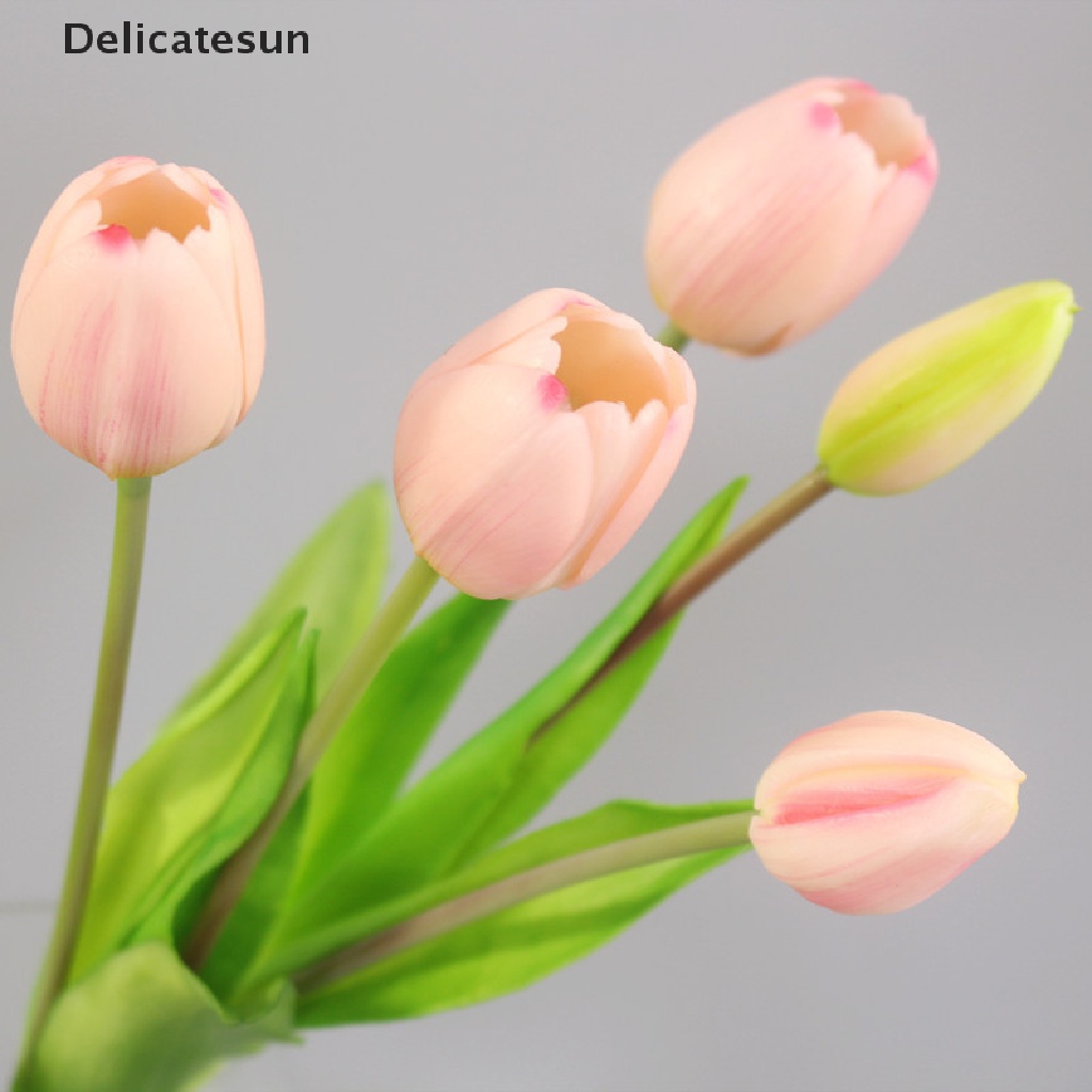 (Delicatesun) ช่อดอกทิวลิปปลอม ซิลิโคน หรูหรา สําหรับตกแต่งบ้าน