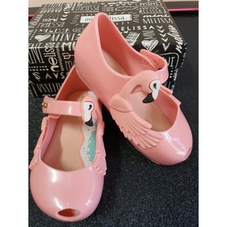 รองเท้าเด็ก Mini Melissa ไซส์ 13.5 cm. Flamingos  สีชมพู เบอร์ 7 ส่งต่อ สินค้าใหม่ ไม่ผ่านการใช้งาน