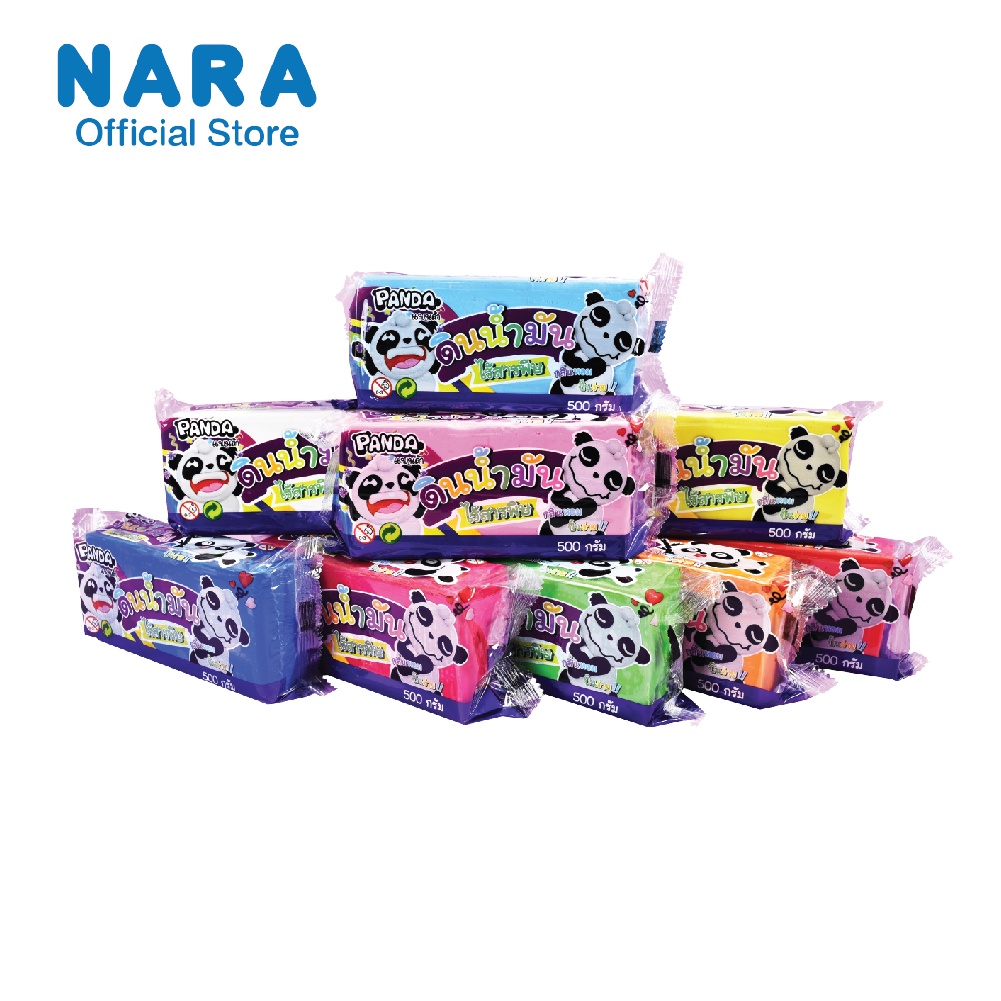 NARA Modelling Clay ดินน้ำมันไร้สารพิษแบบก้อน รุ่นเเพนด้า 500 กรัม *เลือกสี*