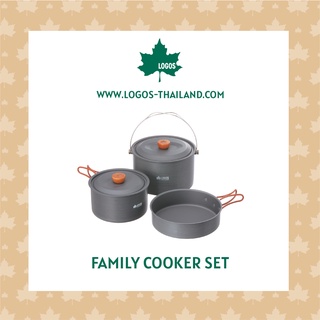 LOGOS ชุดหม้อและกระทะแคมป์ปิ้ง Family Cooker Set