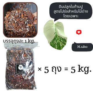 ดินใบก้ามปูหมัก 5 กก. สูตรไม้ใบเขียว-ใบด่าง ดินอร่อยปรุงสำเร็จ พร้อมปลูก ดินสูตรอินทรีย์ 100% ไม่ต้องใส่ปุ๋ยเพิ่ม ==5x