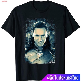 เสื้อยืดแขนสั้น Marvel Thor Ragnarok Loki Distressed Portrait T-Shirt Sports T-shirt-Iu