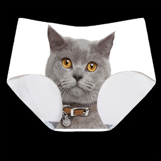 CTA12-B British Shorthair กางเกงในแมว 3 มิติ กางเกงในหน้าแมว 3D กางเกงในไร้ขอบ