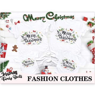 Merry Christmas Mom Dad Kids Family Matching Outfits Matching Clothes T-shirt Family Set Look 471