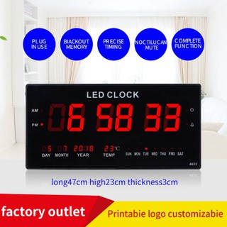 นาฬิกาดิจิตอล LED แขวนติดผนัง ขนาด 47X23X3CM.นาฬิกา LED DIGITAL CLOCK