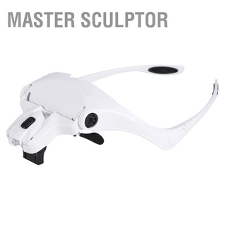 Master Sculptor ใหม่ แว่นขยายหูฟัง 5 เลนส์ พร้อมไฟ Led แว่นขยาย แฮนด์ฟรี ต่อขนตา