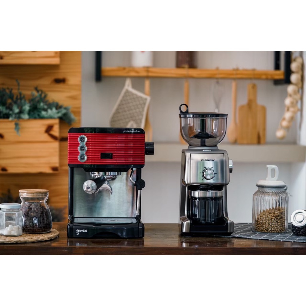 ชุดเครื่องชงกาแฟ gemilai รุ่น crm3601xเครื่องบดกาแฟ cafemasy  ประกัน 1 ปี บดได้ทั้ง espresso rok fla