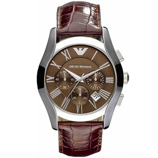 Emporio Armani Mens AR0671 Chronograph Dial Leather Brown Dial Watch