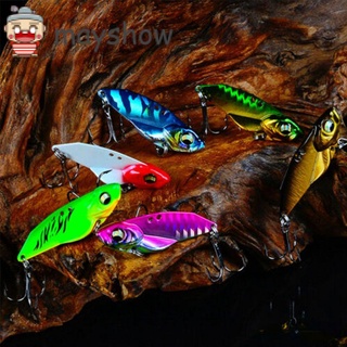 MAYSHOW Top Jig Metal Slice Artificial Spoon Lure Fishing Metal VIB Lures Bass Hook 5g/7g/10g/15g Spinning Baits 3D Eye Hot vivid Vibrations Lead Casting