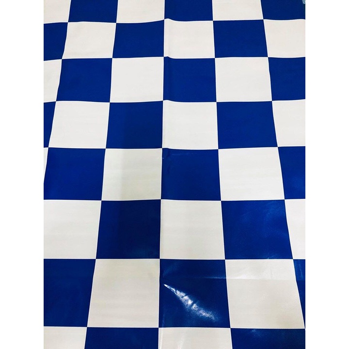 เสื่อน้ำมัน (ลายหมากรุก) สาดมัน ลายตาราง พรมปูพื้น MPI ปูพื้น ปูโต๊ะ PVC หนา 0.35 มิล หน้ากว้าง 1.40